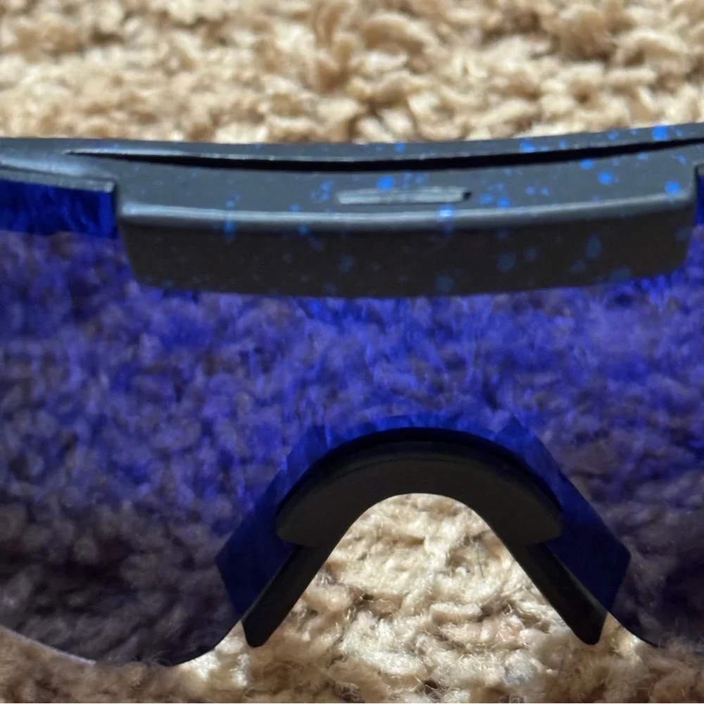 NWT Pit Viper Polarized Sunglasses Blue Lens Black Frame Blue Splatter - Picture 7 of 8